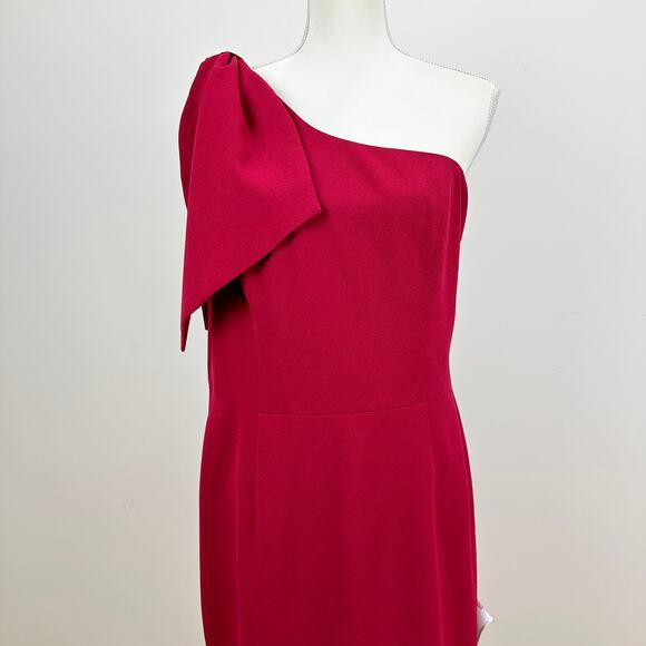 Dress the Population Tiffany One Shoulder Bow Sheath Dress Garnet Red XXL NWT - Picture 6 of 14